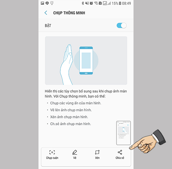 Các tính năng chỉnh sửa sau khi chụp